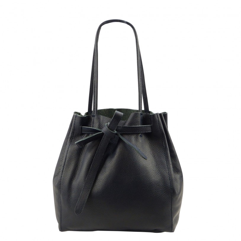 ITALIAN LADY'S SHOULDER BAG SHOPPER IN SHINY LEATHER SHG8956