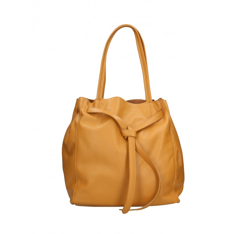 ITALIAN LADY'S SHOULDER BAG SHOPPER IN SHINY LEATHER SHG8956
