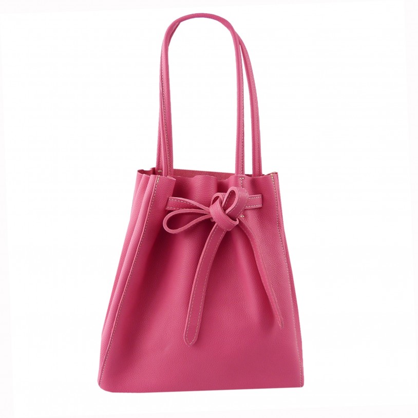 ITALIAN LADY'S SHOULDER BAG SHOPPER IN SHINY LEATHER SHG8956