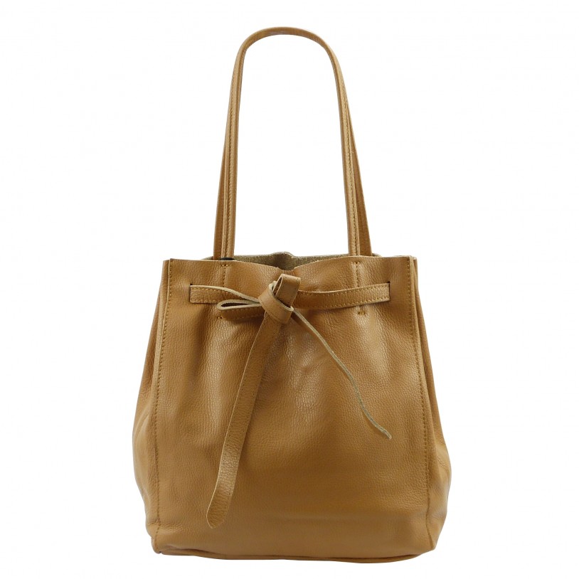 ITALIAN LADY'S SHOULDER BAG SHOPPER IN SHINY LEATHER SHG8956