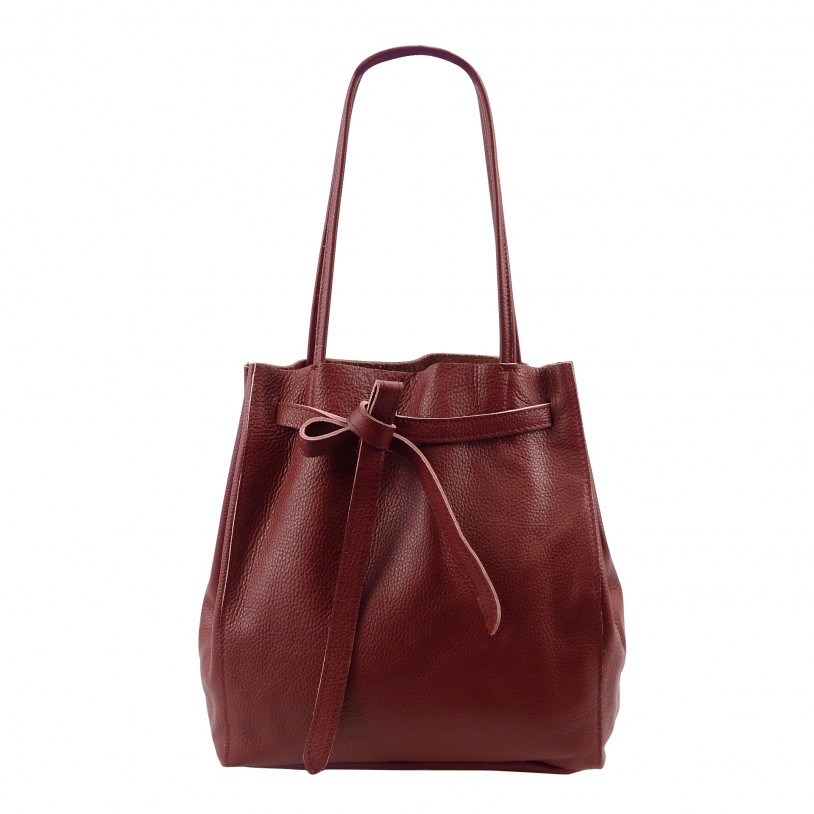 ITALIAN LADY'S SHOULDER BAG SHOPPER IN SHINY LEATHER SHG8956