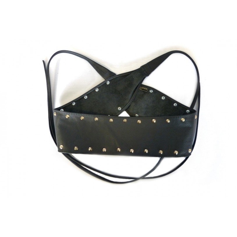 Ladies wrap belt with rivets in nappa leather SHGG1002