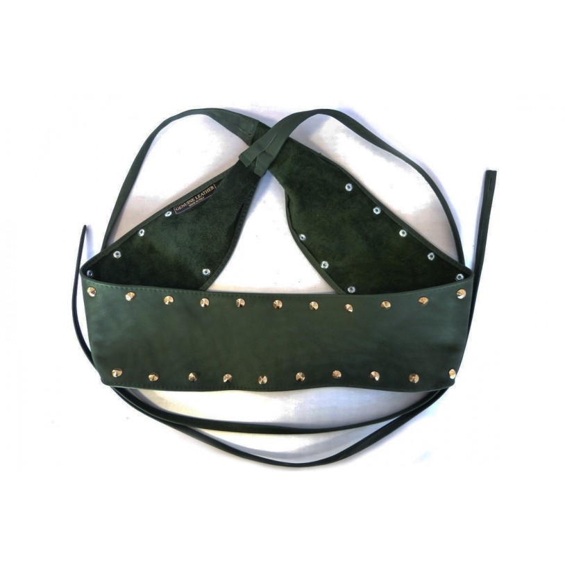 Ladies wrap belt with rivets in nappa leather SHGG1002