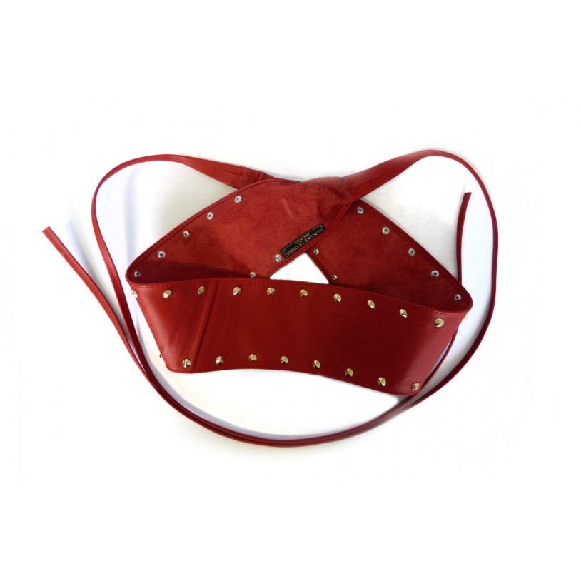 Ladies wrap belt with rivets in nappa leather SHGG1002