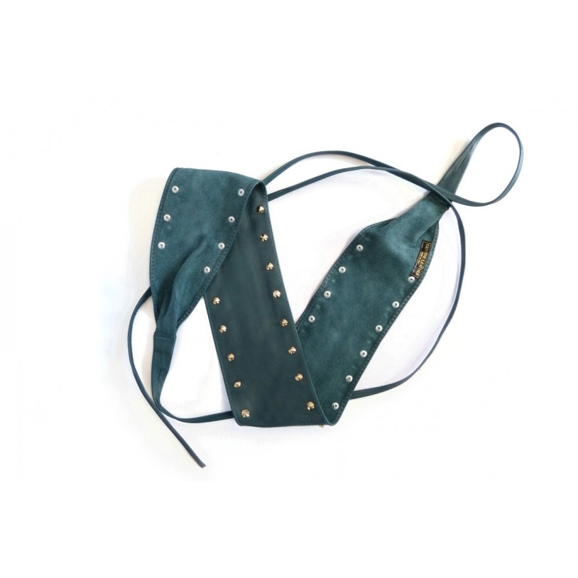 Ladies wrap belt with rivets in nappa leather SHGG1002